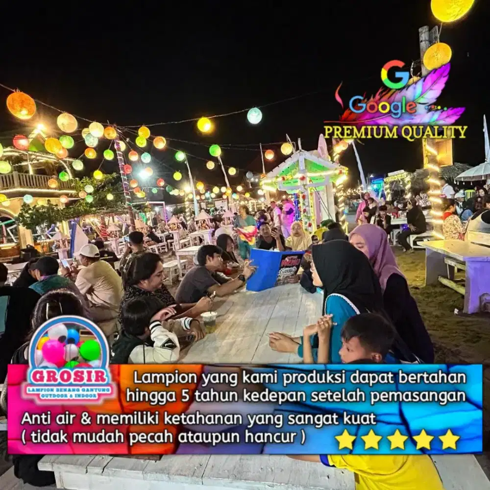 Lampion gantung outdoor dan indoor untuk jalan, pesta, cafe, DLL