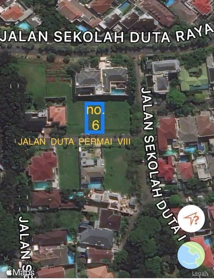 Dijual tanah Pondok indah lt 576 m2  jl Sekolah Duta murah bagus