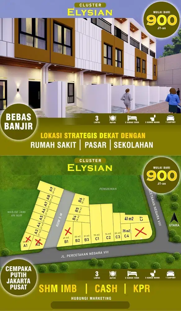 Segera lounching hunian tipe cluster di cempaka putih jakarta pusat
