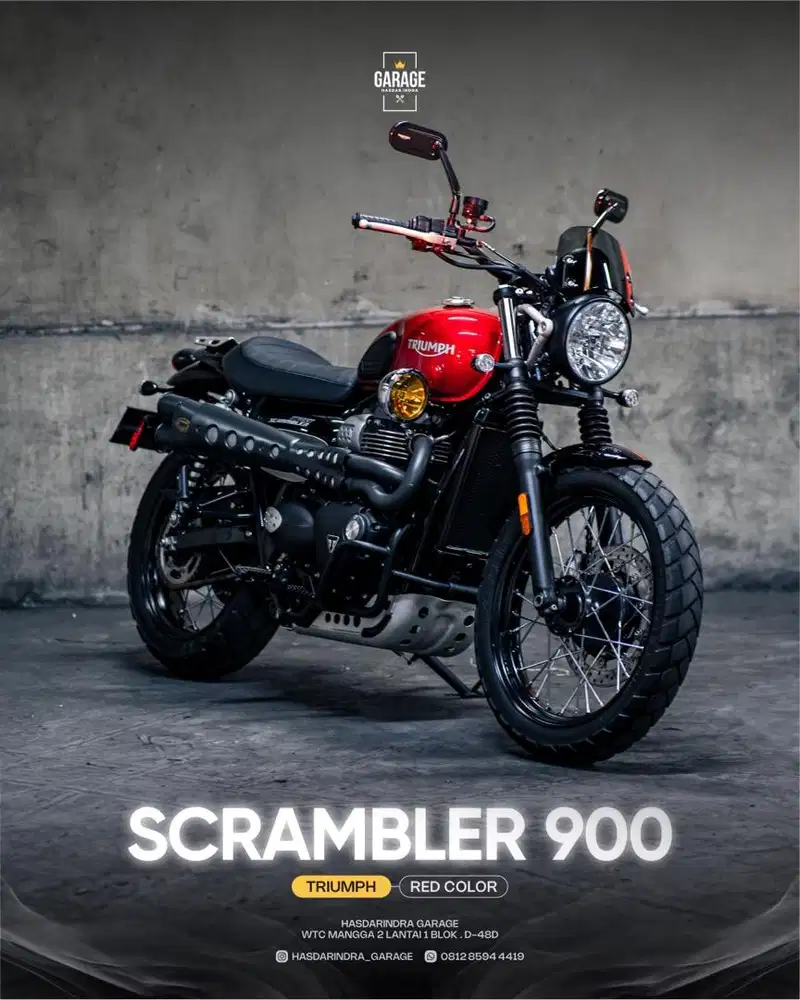 Triumph street scrambler 900 2021 red like new bs TT