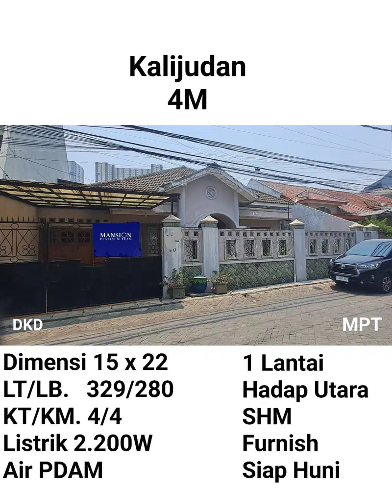 Rumah Dijual di Villa Kalijudan Tambaksari Surabaya 1 Lantai  Mewah Include Furnishnya