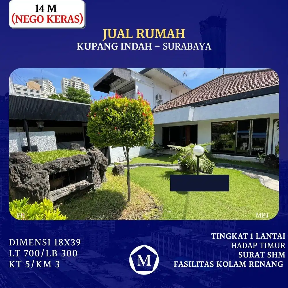 Rumah Kupang Indah SHM Mewah Strategis dkt Darmo Permai Dukuh Kupang Ciputra World
