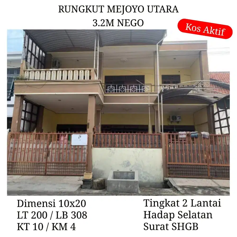 Rumah Kos Aktif Rungkut Mejoyo Utara Dkt Tenggilis UBAYA STIKOM Jemursari