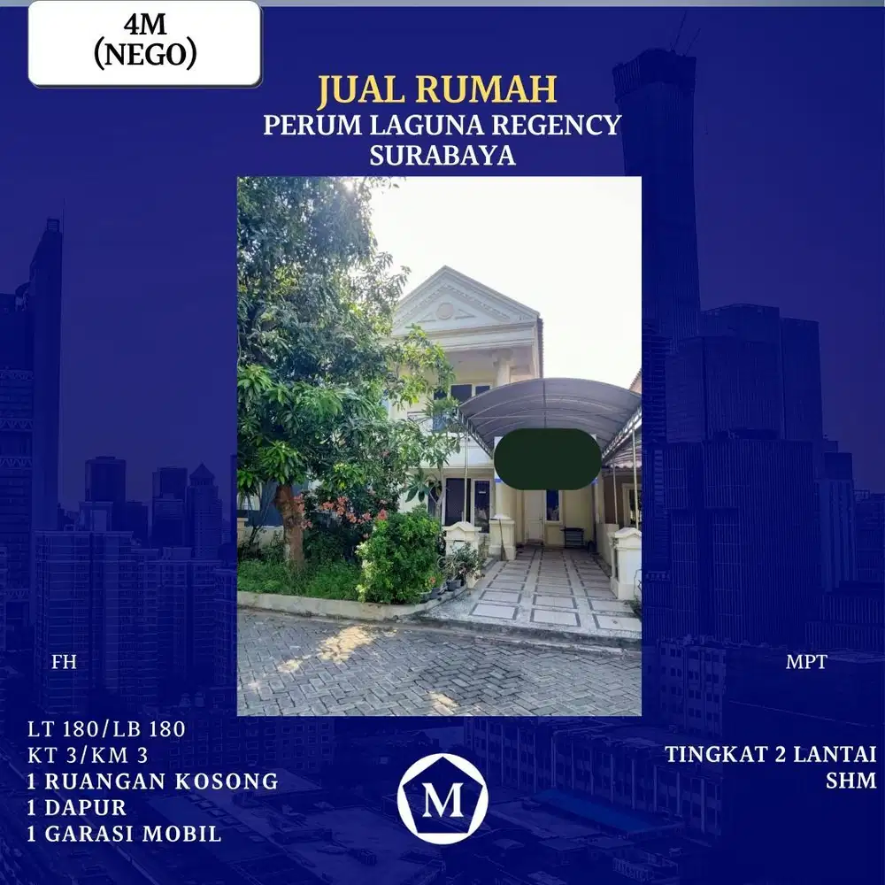 Rumah Laguna Regency SHM Surabaya Timur dkt Pakuwon City Lebak Ploso MERR