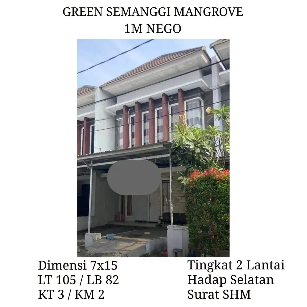 Rumah Murah Green Semanggi Mangrove Surabaya Timur SHM dkt Rungkut Tenggilis