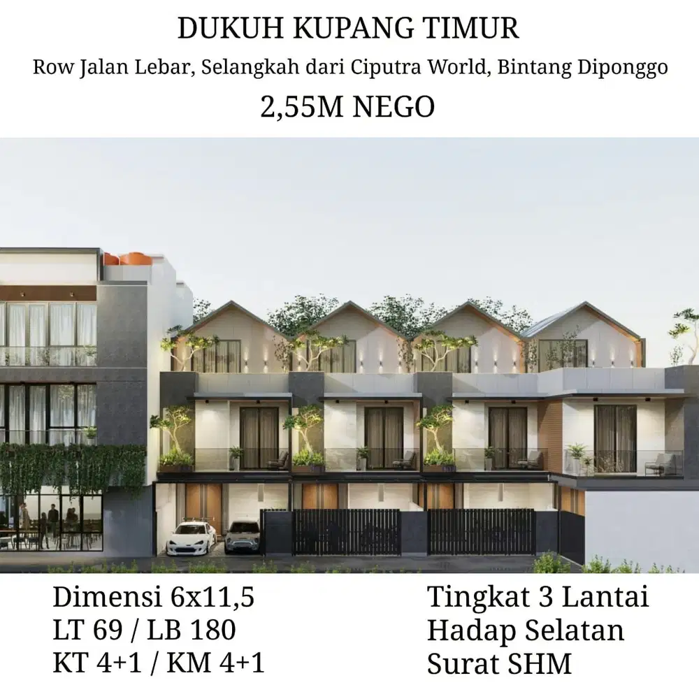 Rumah Dukuh Kupang Timur dkt Pusat Kota Ciputra World Bintang Diponggo SHM