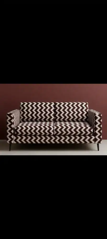 Kain Kursi Chenille Motif Daun dan Kembang