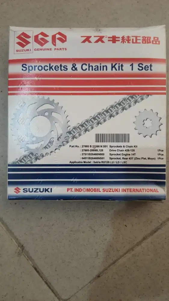 Gearset Satria 2T ru120 merk SGP