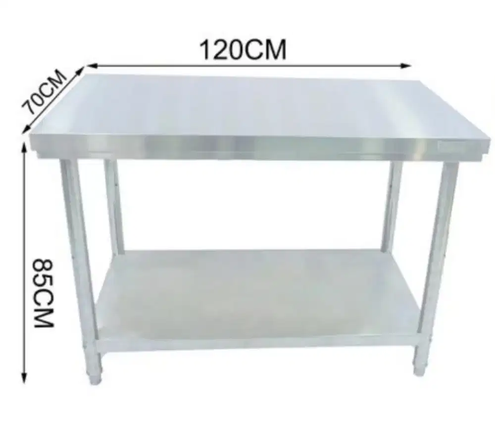 Meja Stainless Restauran 1,2 Meter Worktable