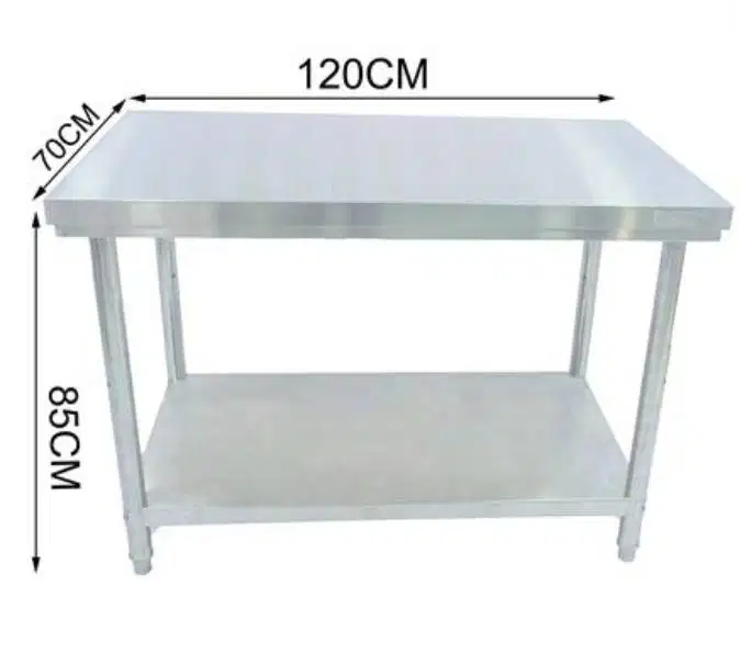 Meja Stainless Restauran 1,2 Meter Worktable