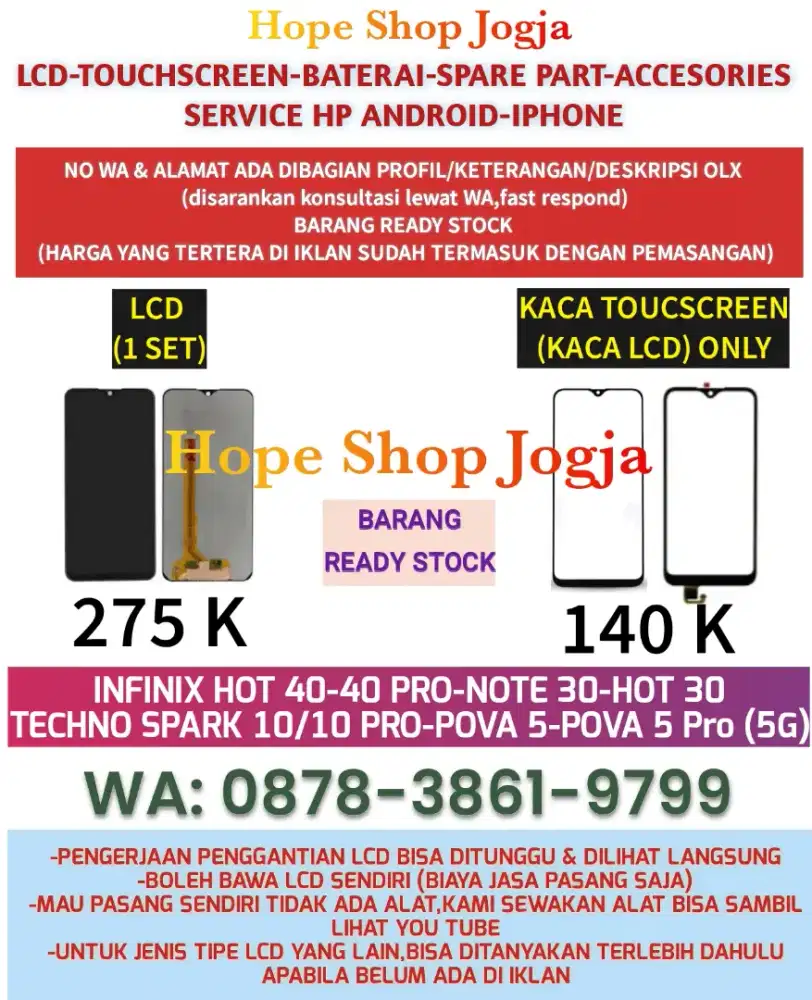 Touchscreen/Baterai-LCD TECHNO SPARK 10/10 PRO