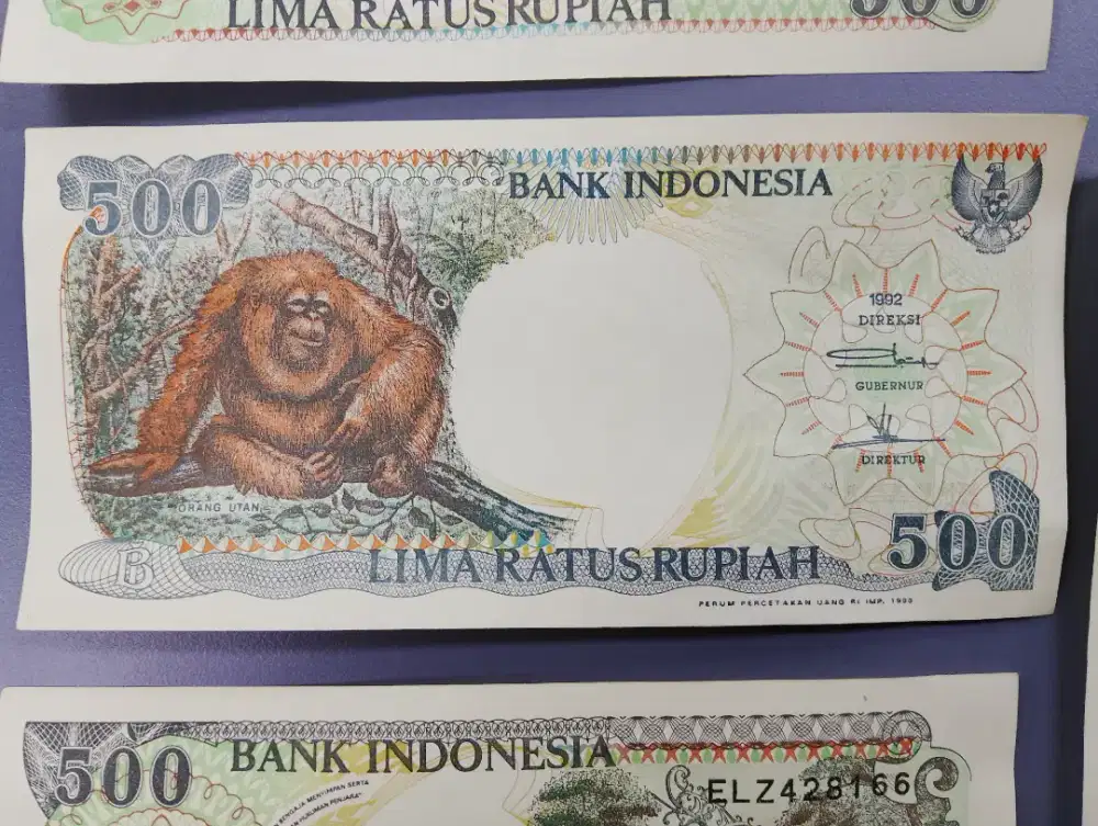 Uang Jadul Kertas Rp. 500 Tahun 1992 (mulus)
