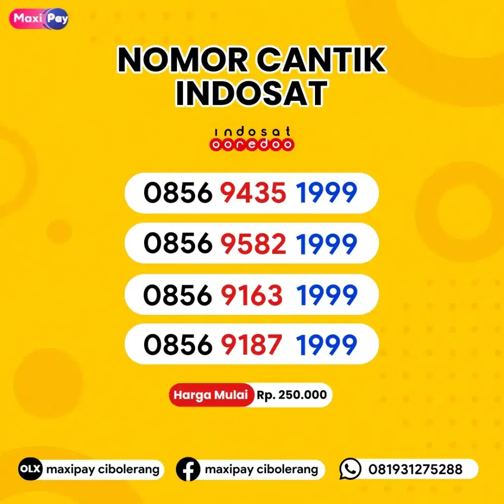 Nomor Cantik Indosat Seri Tahun