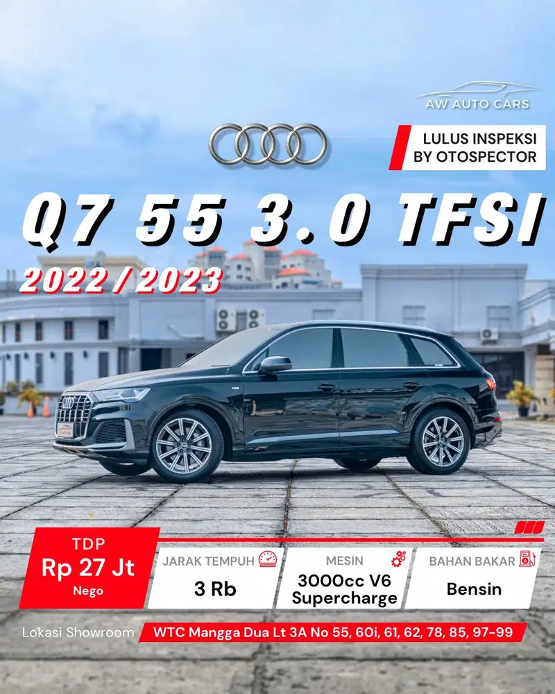 [KM 5 RB] LIKE NEW Audi Q7 55 TFSI 3.0 Quattro 2023 NIK 2022