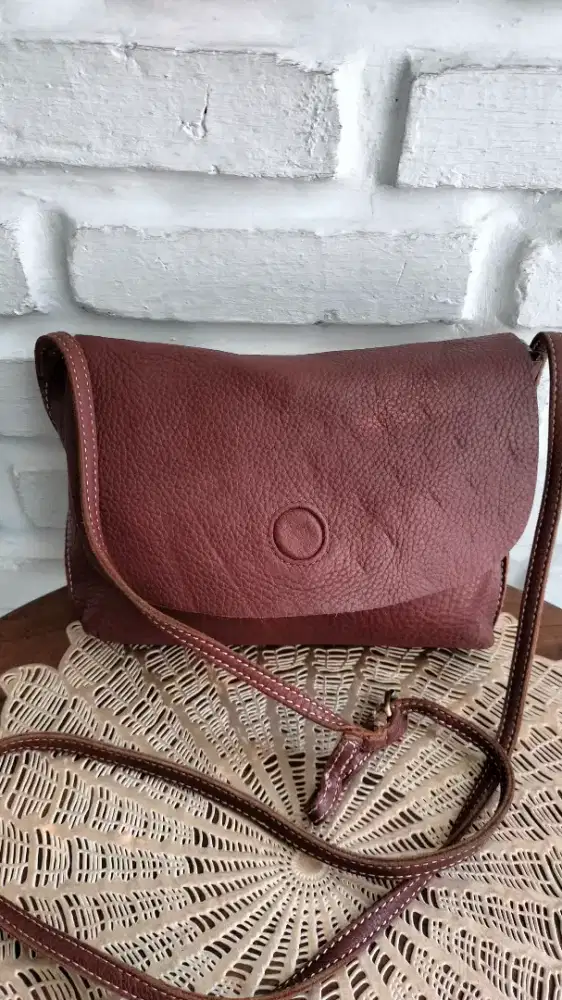 Tas coklat kulit asli