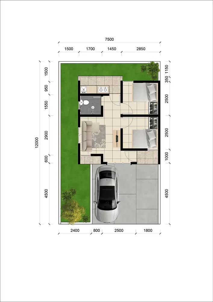 Kaving Rumah Murah di Sidoarjo Perumahan Sawohan Madani 90m