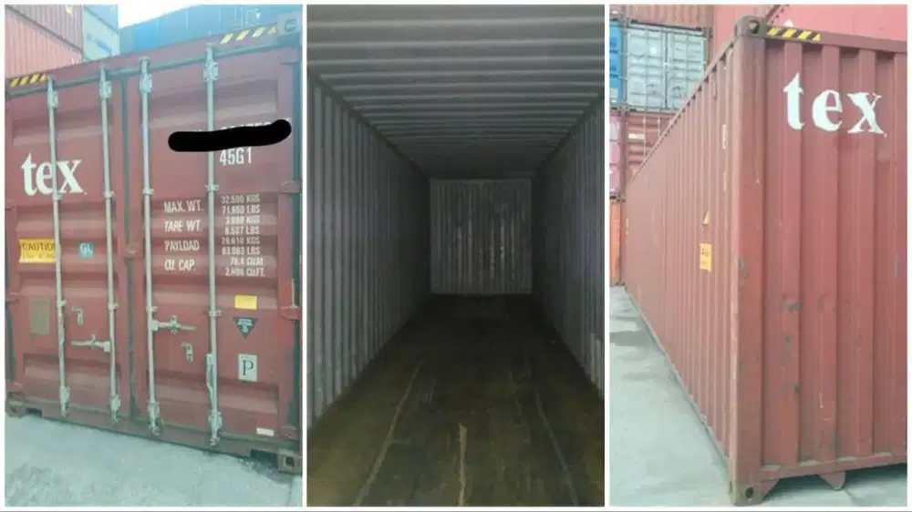 kontainer 40ft high cube 31jt Ex pelayaran TEX tahun pembuatan 2004 up