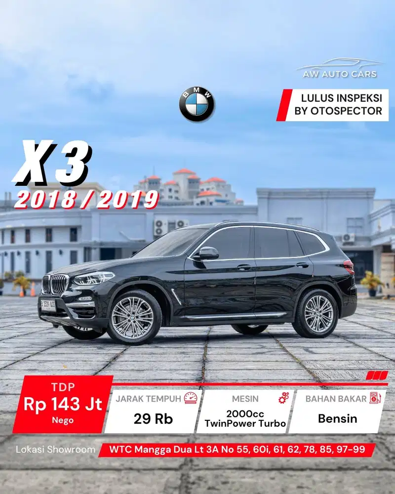 [LOW KM] BMW X3 xDrive xLine 2019 NIK 2018 mdl