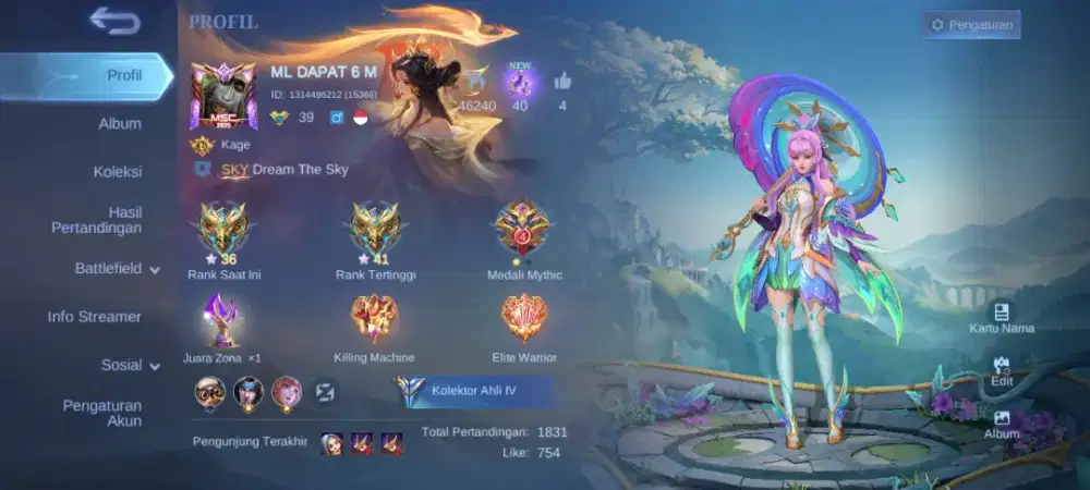 Jual akun mobile legends