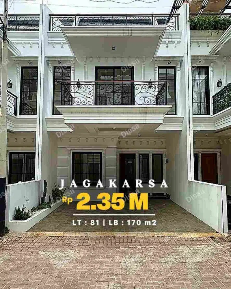RUMAH MEWAH SIAP HUNI DALAM TOWNHOUSE SUPER STRATEGIS DI JAGAKARSA