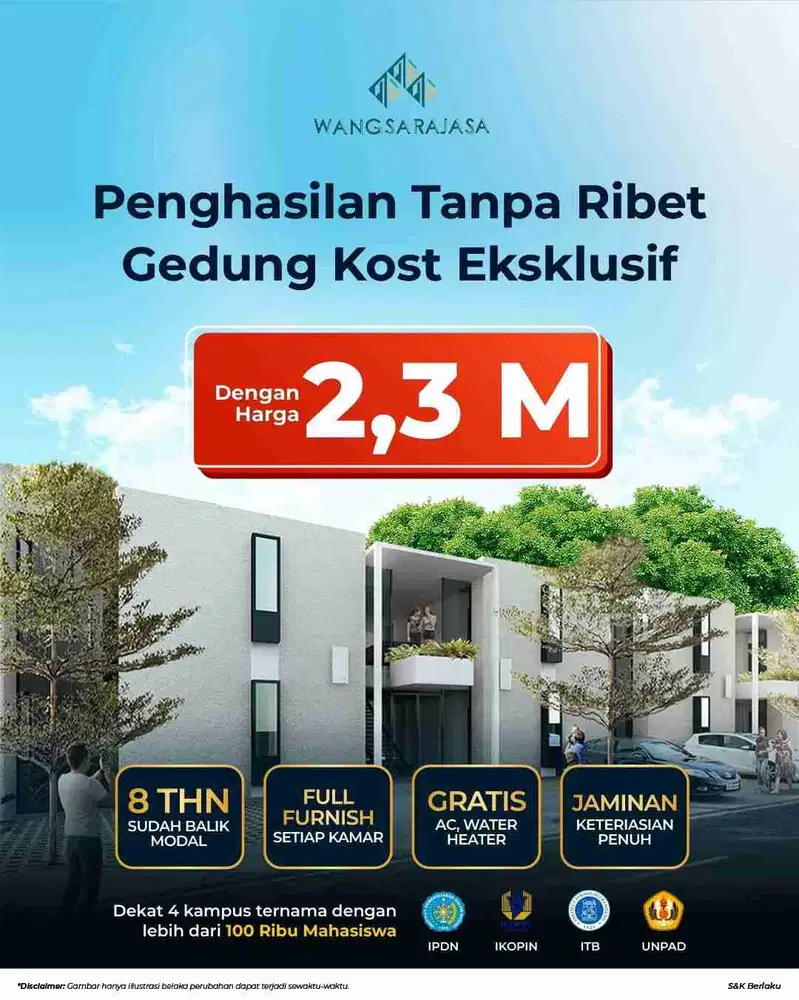 dijual kos kosan yang sangat menguntungkan