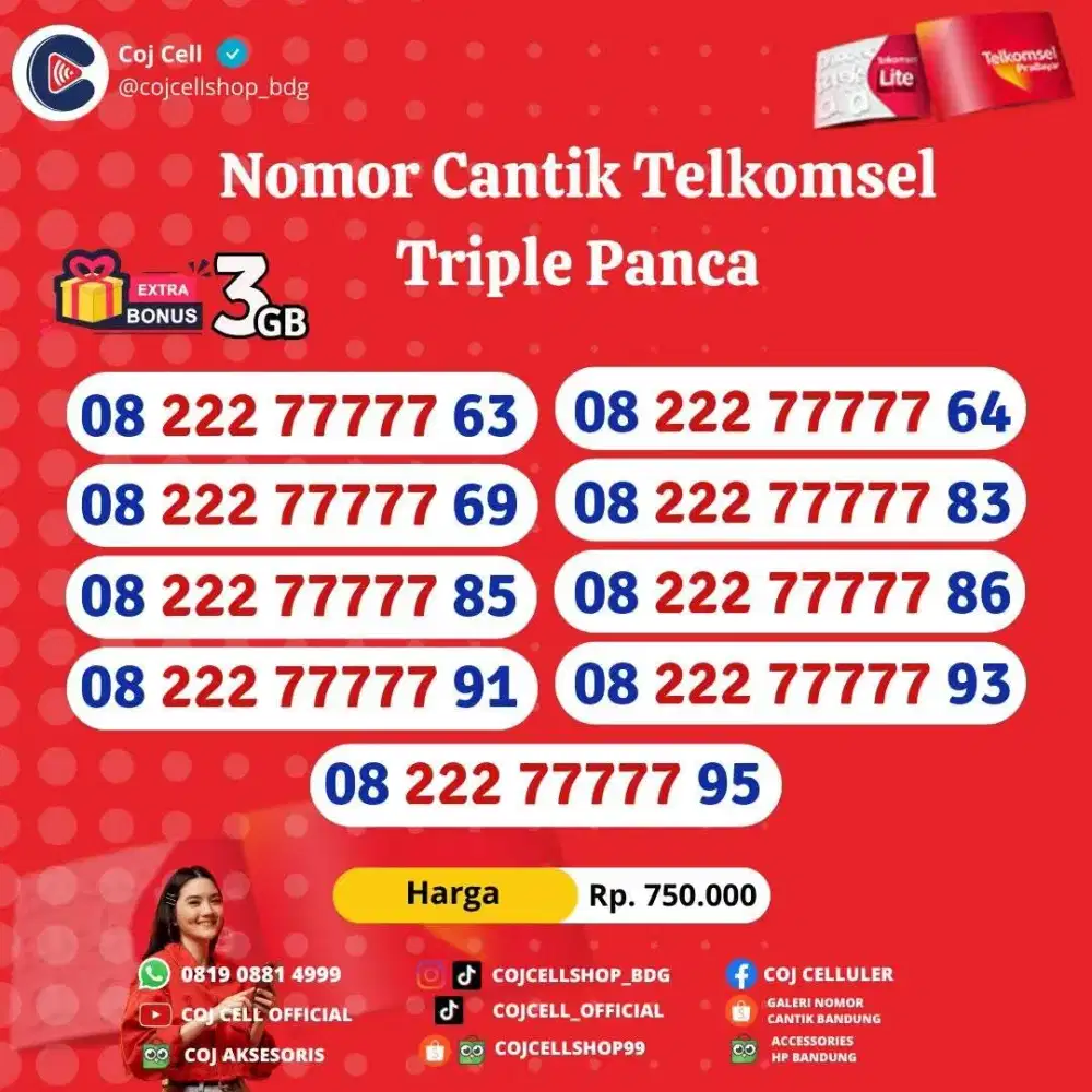 Nomor Cantik Telkomsel Rapih