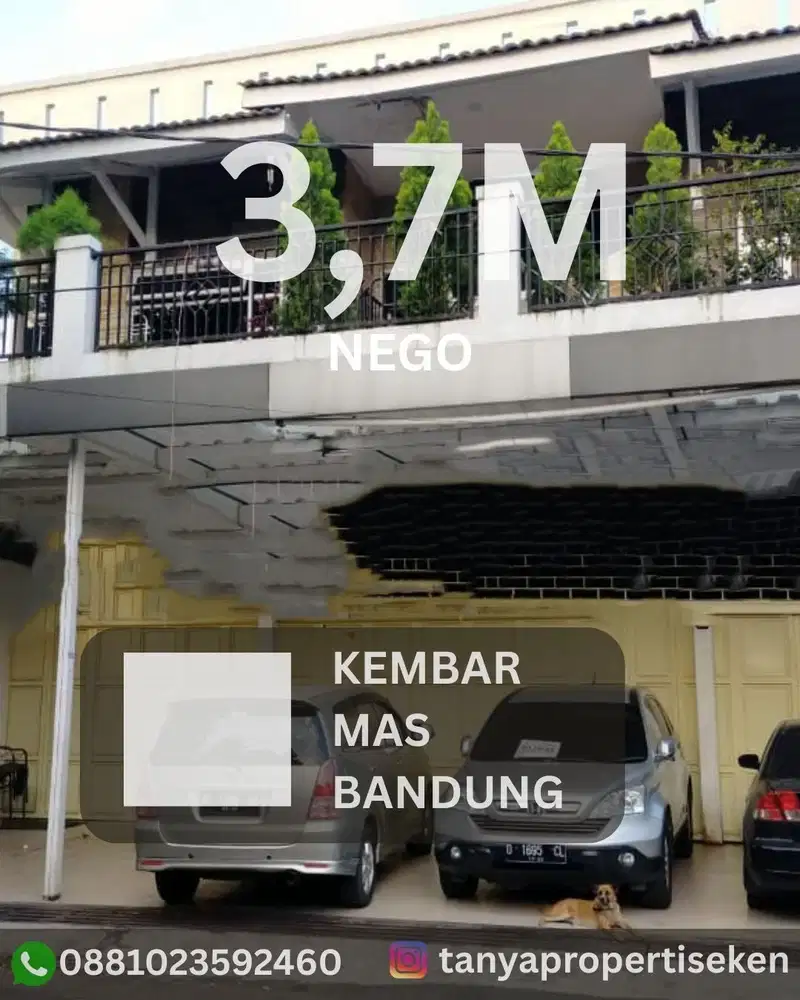 JUAL RUMAH 3 LANTAI LOKASI STRATEGIS DI KOMPLEK KEMBAR MAS BANDUNG