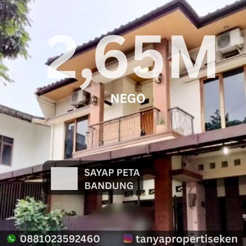 JUAL CEPAT RUMAH MINIMALIS SIAP HUNI FULL FURNISHED LOKASI STRATEGIS DI SAYAP PETA BANDUNG