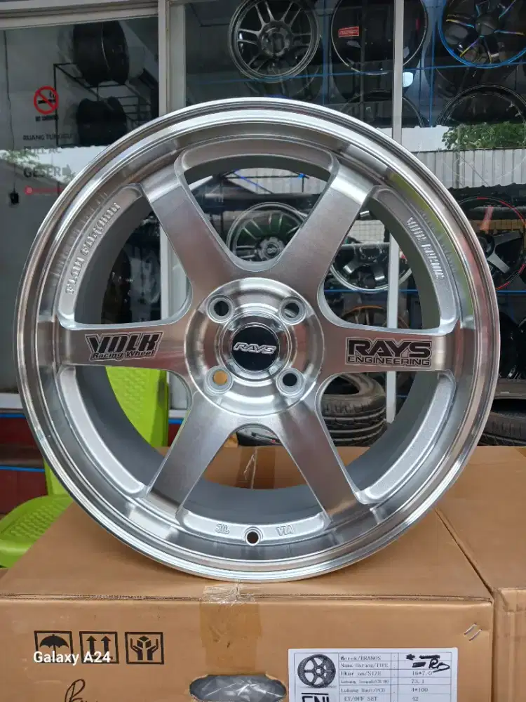 Velg rays te37 SL ring 16 lebar 7 pcd 4x100 ET 42 vios jazz