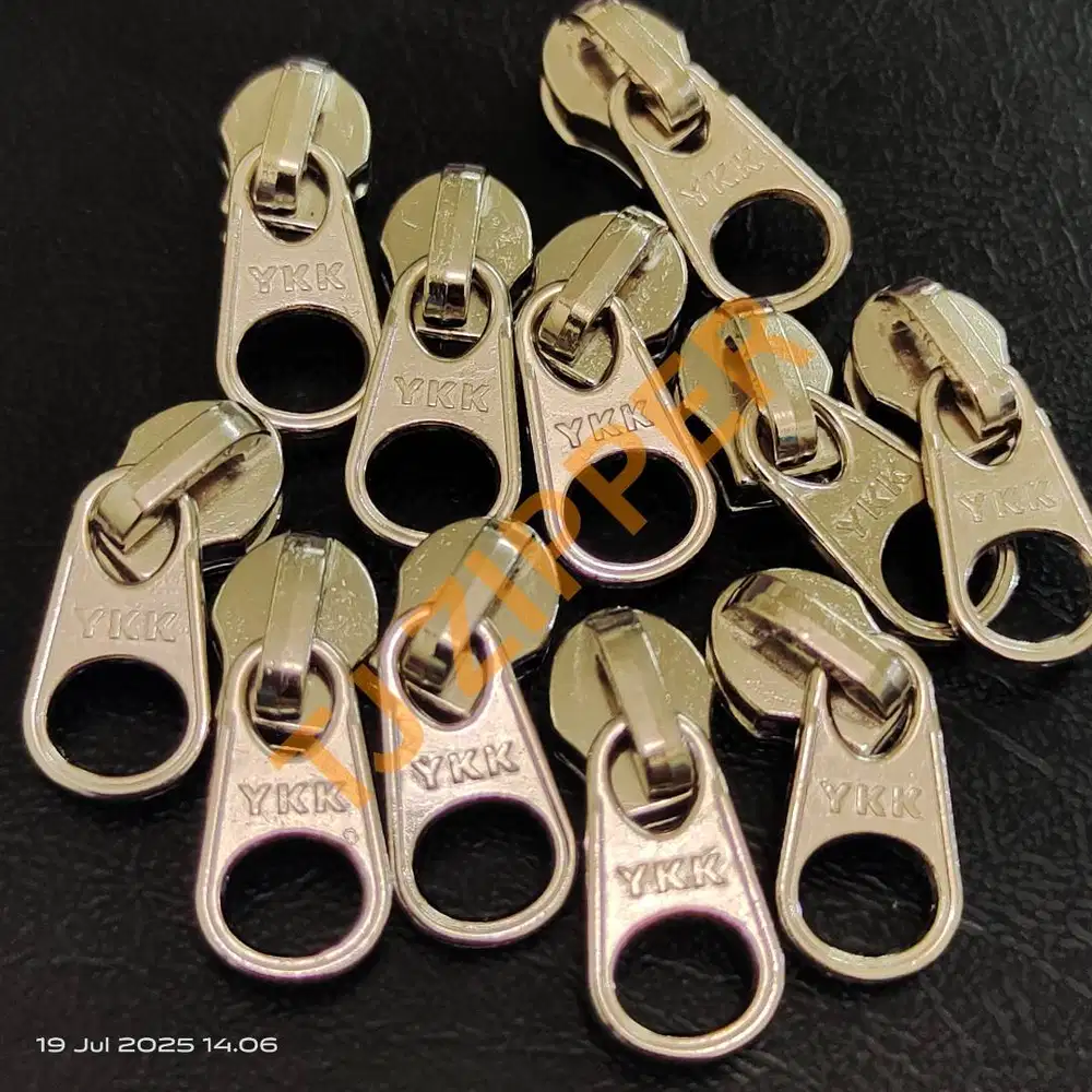 Kepala Resleting zipper YKK gigi coil No.3 pendek Silver - 03 C DFW N