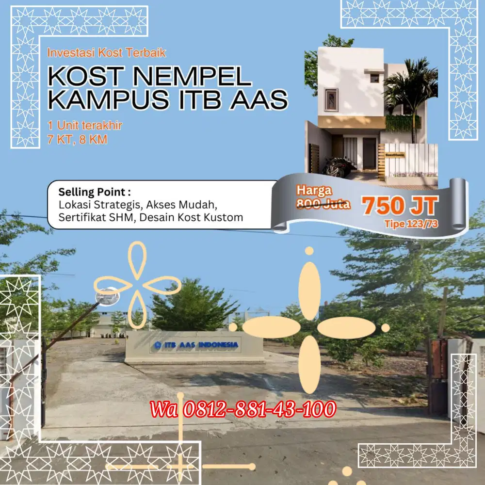 JUAL KOST MAHASISWA 7 KAMAR 2 LANTAI GUMPANG KARTASURA DEKAT UMS SOLO