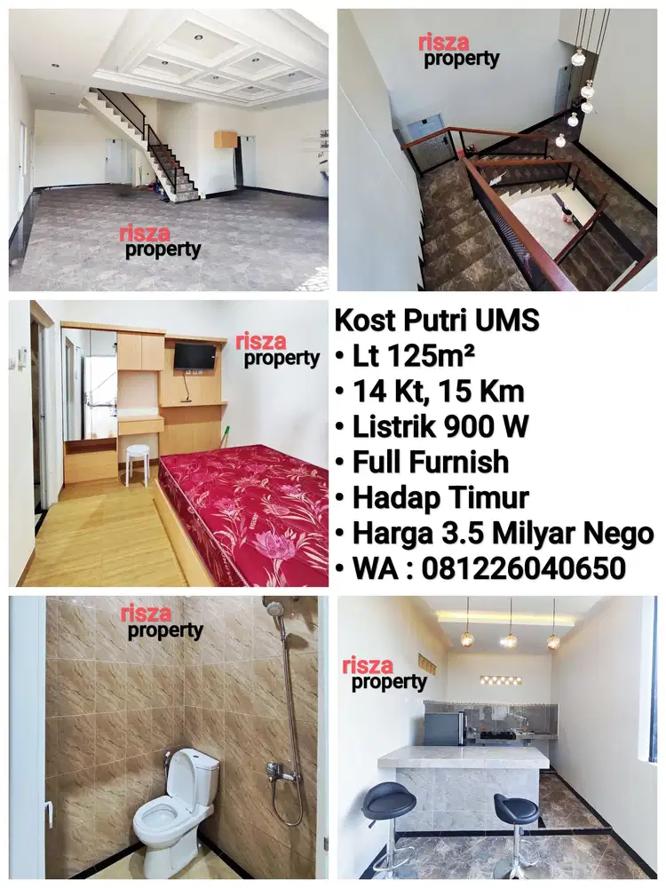 Jual Kos Putri Full Furnish Area Kampus UMS,