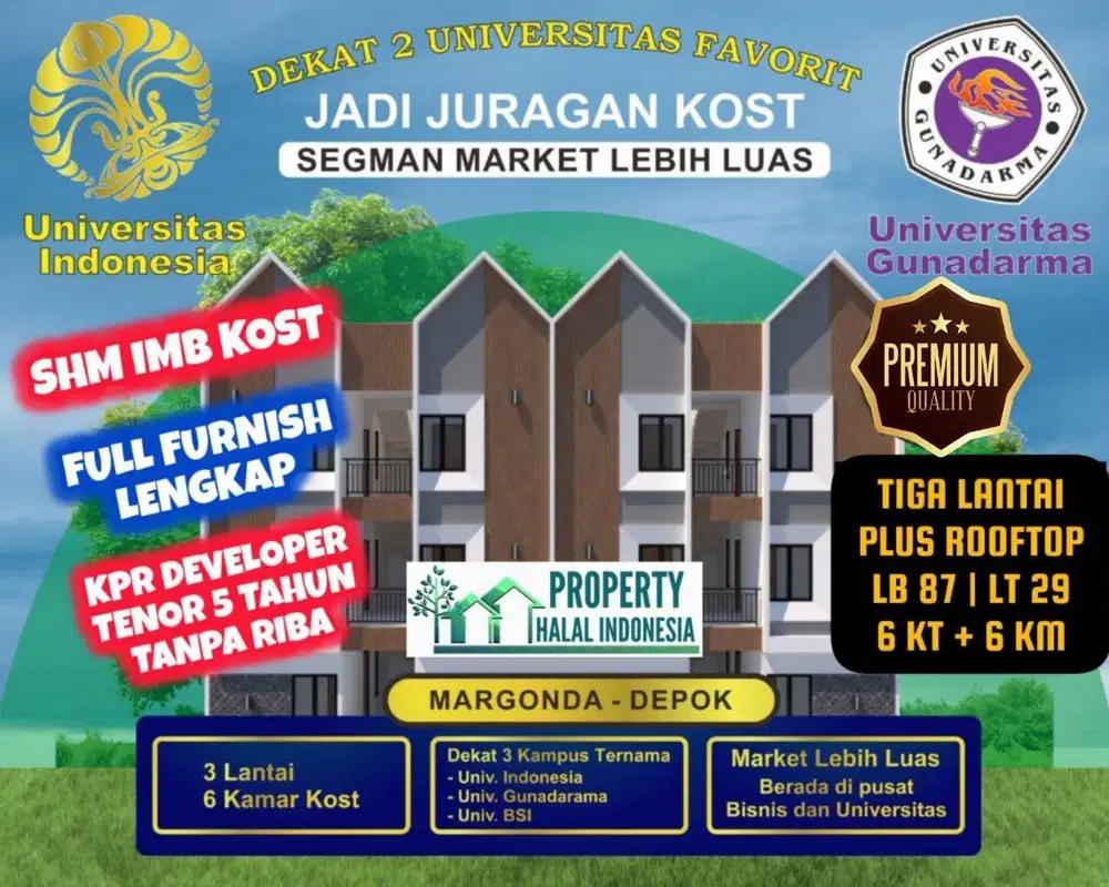 Rumah Kost Murah Margonda Depok Dekat Gunadarma & UI Furnish Lengkap