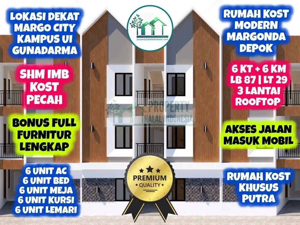 Jual Rumah Kost Modern Depok Margonda Furnish Lengkap  KPR Tanpa Bank