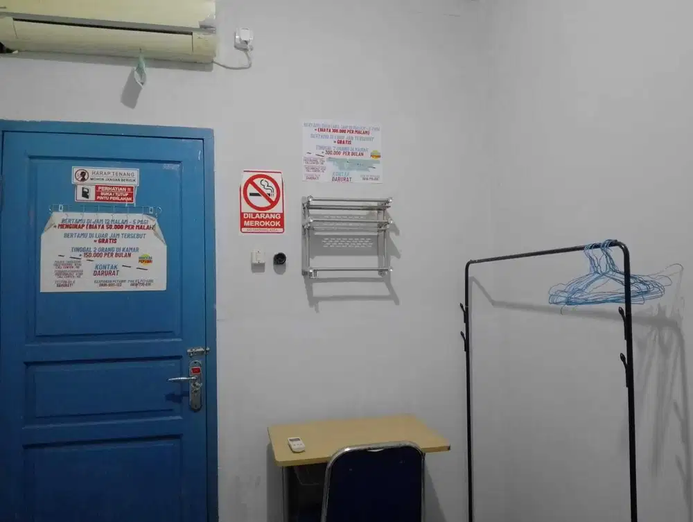 Kamar kosan kunciran jalan Pepabri raya alam sutera lengkap + AC free wifi termurah tangerang kost campur