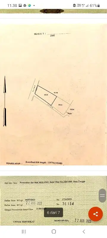 di jual segera tanah pinggir jln utama Nelayan Canggu
