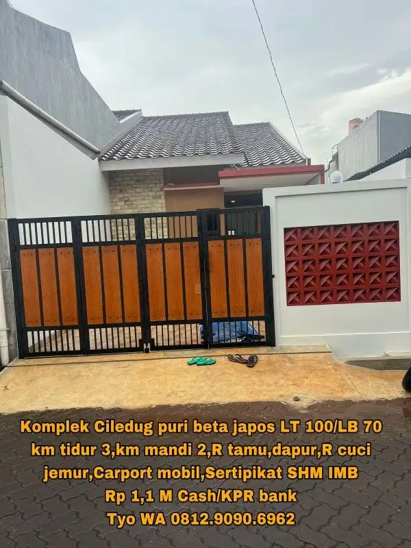 Rumah baru dekat jakarta 100 meter