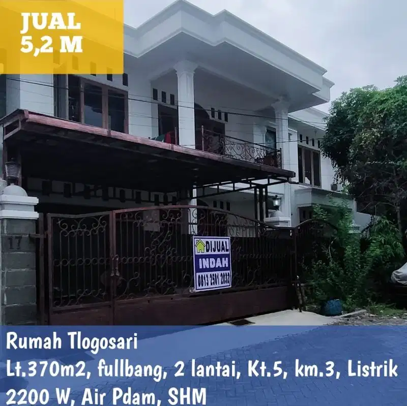Jual Rumah 2 Lantai di Parang Kusumo Tlogosari