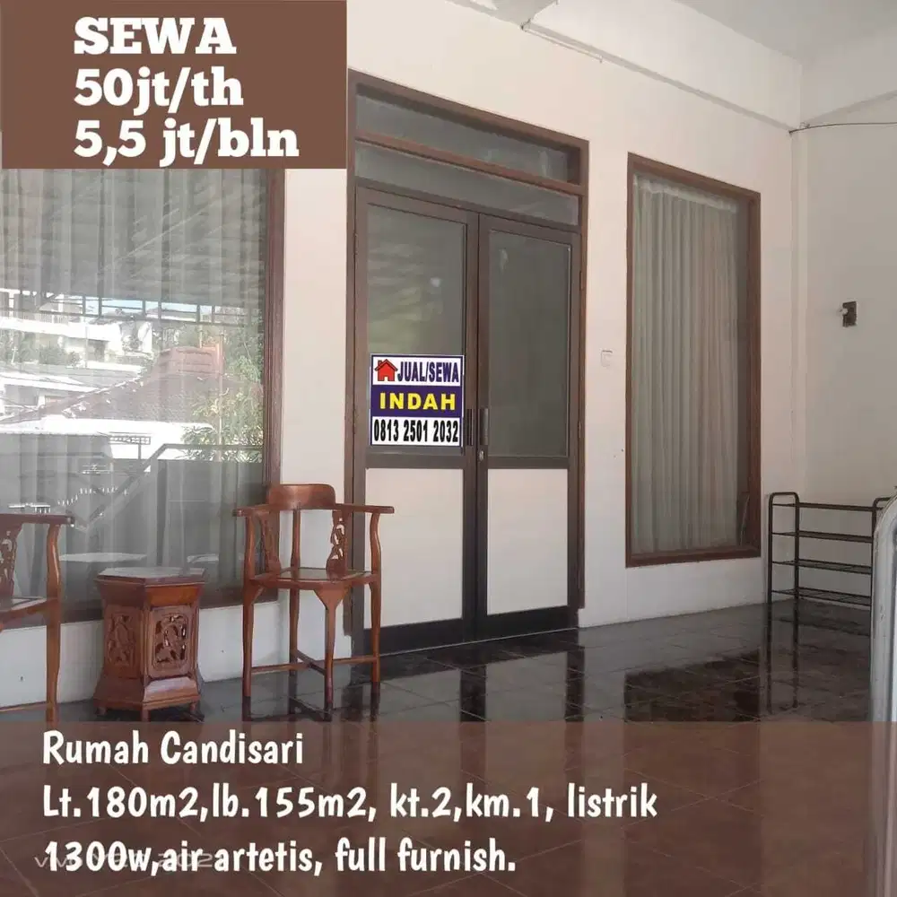 Disewakan bulanan  rumah full furnish dekat Akpol Semarang