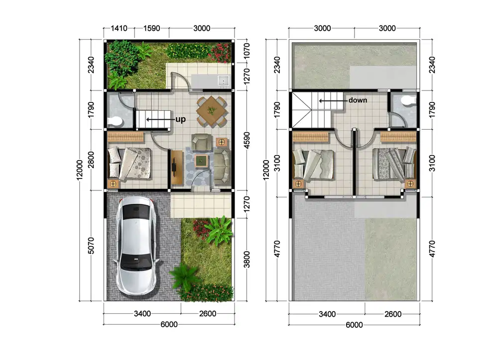 Rumah 2 Lantai Type 66/72 Mewah Strategis Perumahan Berkualitas Kota