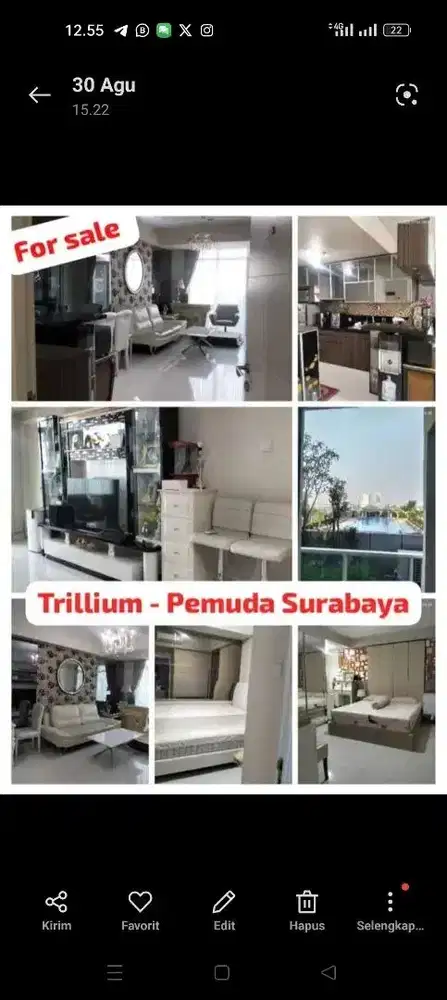 Apartemen trillium 2BR pemuda kayun Basuki rahmat