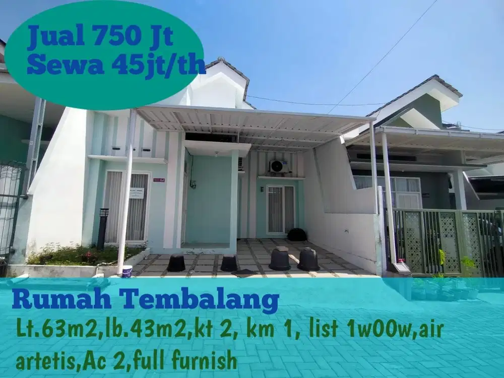 Rumah cantik 2 kamar tidur  full furnish di Tembalang