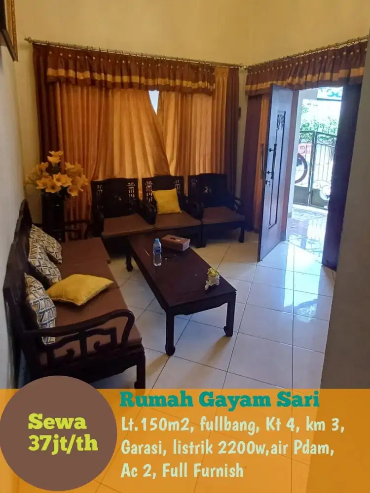 Rumah Full Furnish Siap Huni di Gayam Sari  Kota Semarang S