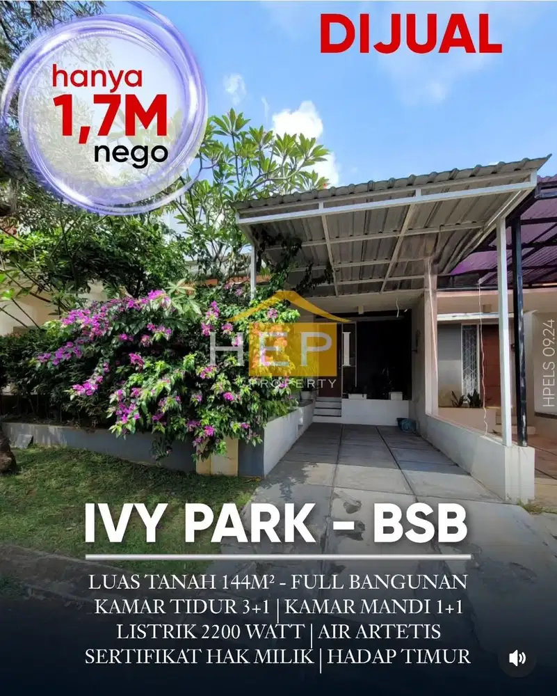 Rumah Minimalis Semi Furnish Ivy Park Citraland BSB City Ngaliyan