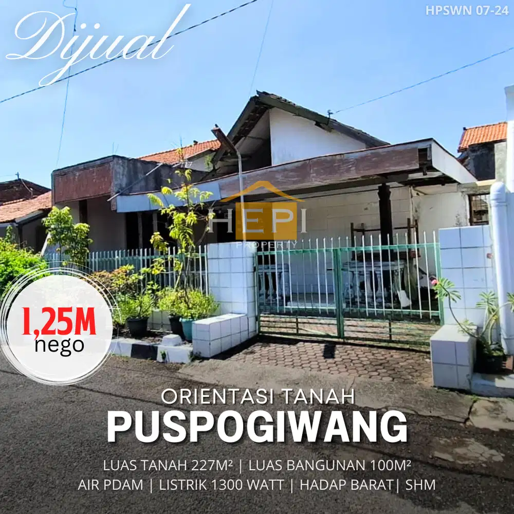 Rumah Apa Adanya Puspogiwang Tengah Kota Semarang nDekat Bandara