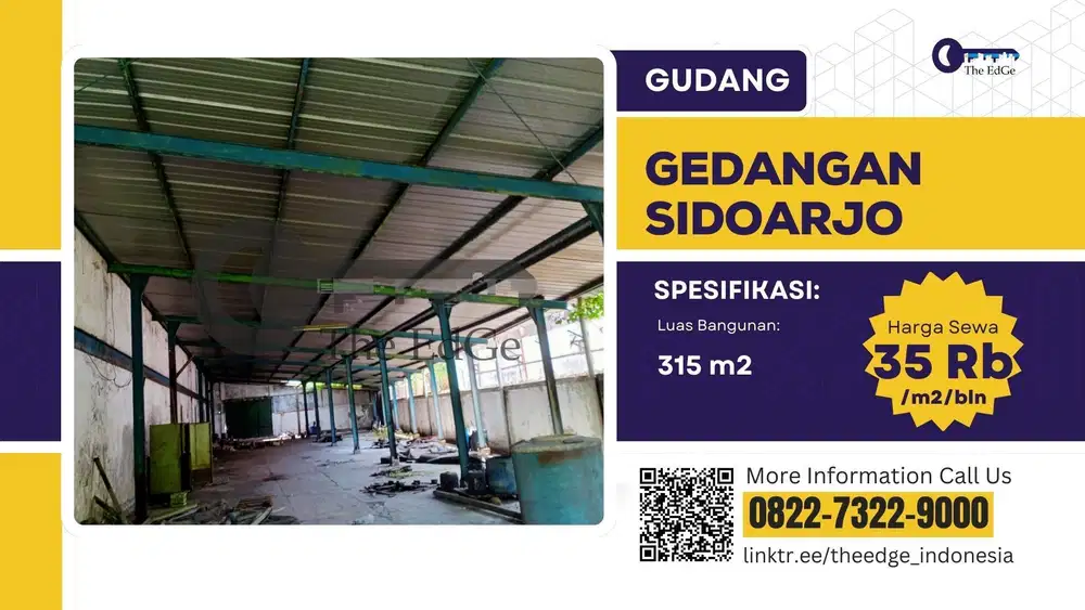 Disewakan Gudang Gedangan Waru Sidoarjo Luas mulai 300 -  10.000 m2