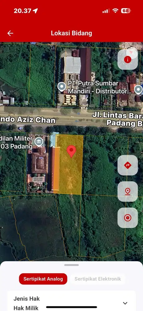DIJUAL TANAH PROSPEKTIF DI BY PASS PADANG