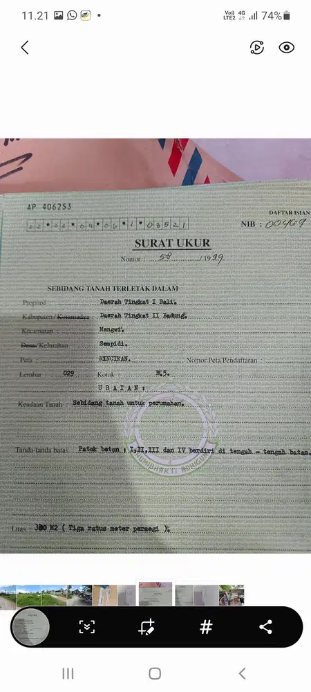 Di jual segera tanah kosong di dekat jl kebo iwa utara harga 300/ are