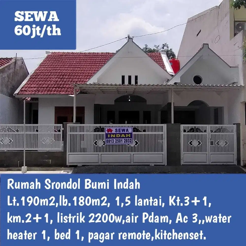 Rumah cantik semi furnish di Srondol Bumi Indah Tembalang