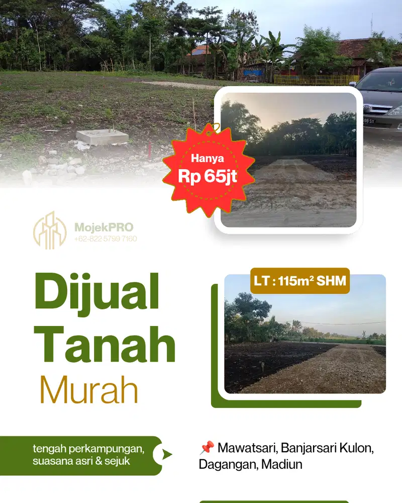 Tanah Murah di Banjarsari Kulon, dagangan, Madiun